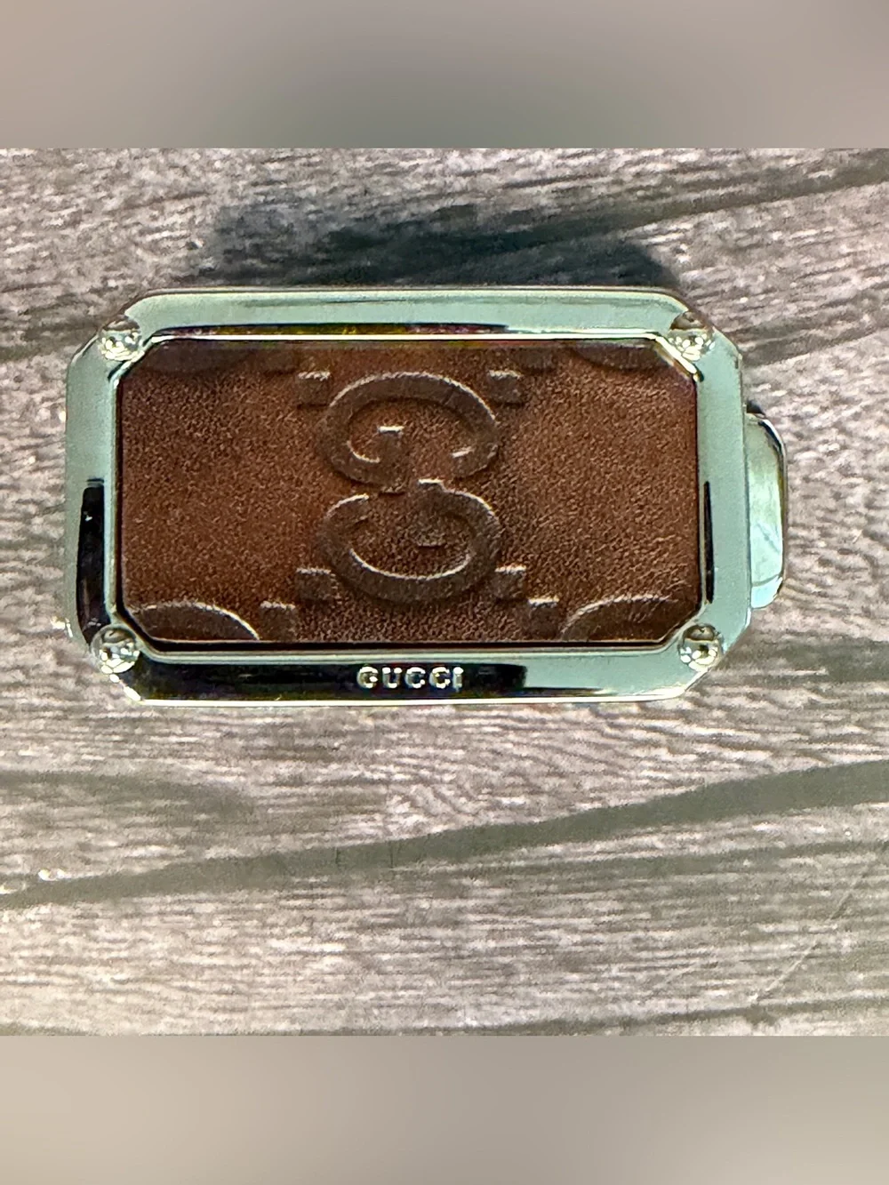 Gucci Leather & Palladium Money Clip | Full Set w/ Box & Dust Bag